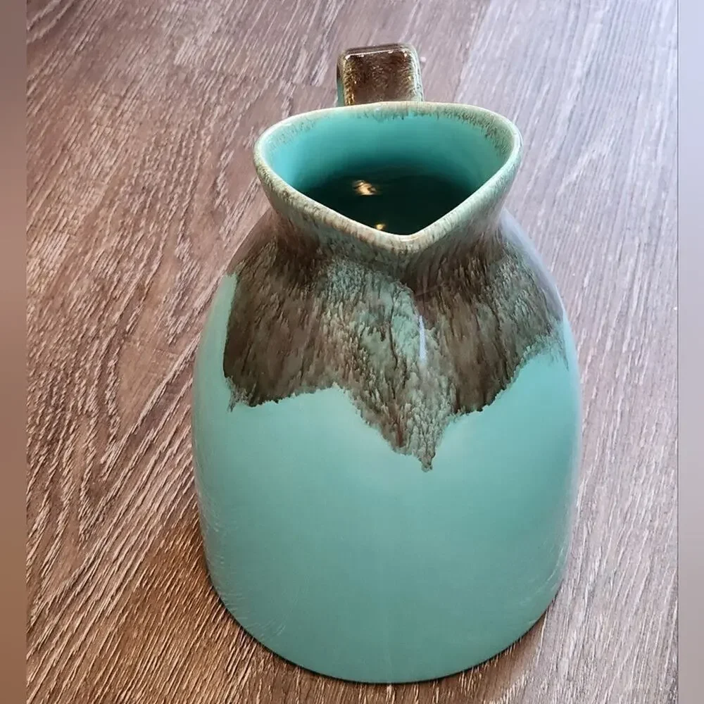 Jaska‎ of California Cascade Ware Blue with Brown Drip Vintage Pitcher